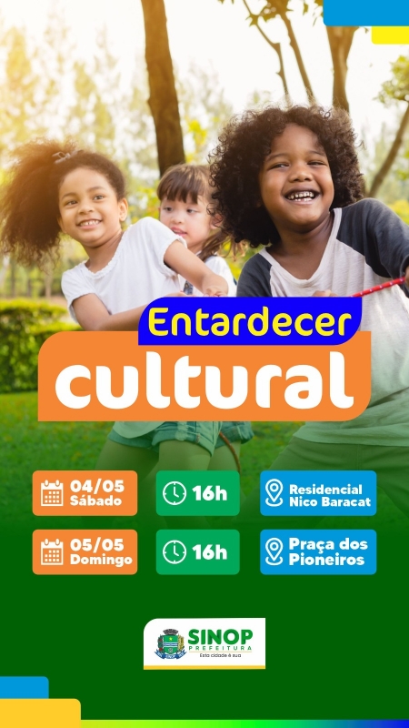 Cultura realiza Entardecer Cultural no Nico Baracat e na Praça dos Pioneiros com brincadeiras e várias atividades