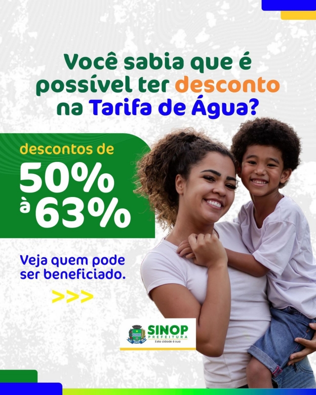 Benefício tarifário: famílias de baixa renda podem garantir descontos de 50% a 63% na conta de água