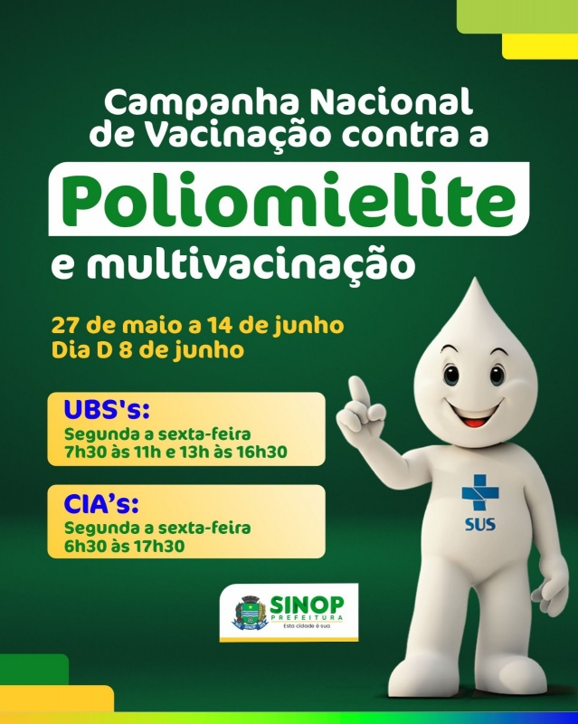 Começa Campanha Nacional de Vacinação contra Poliomielite para crianças menores de 5 anos