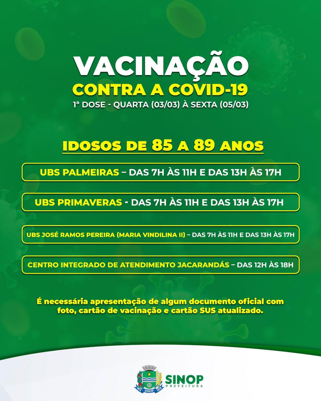 Vacinação contra Covid 19 atende 155 idosos em primeiro dia de ação