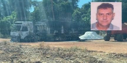 Motorista morre carbonizado após tentar apagar fogo de caminhão