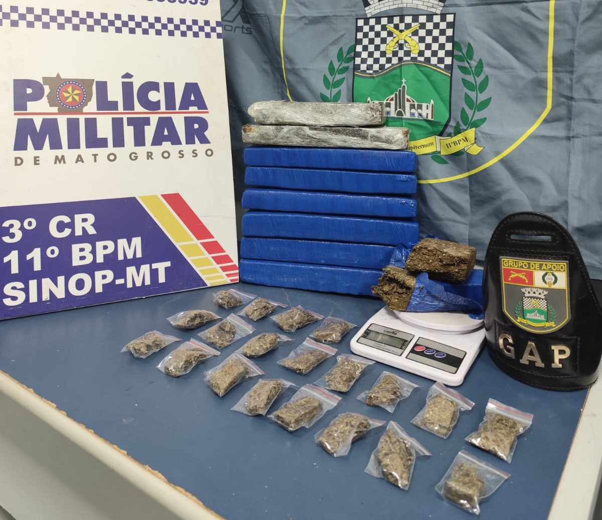 PM apreende nove tabletes e 20 porções de maconha em zona rural de Sinop