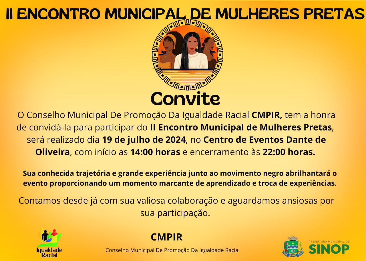 Sinop sedia II Encontro Municipal de Mulheres Pretas nesta sexta (19)