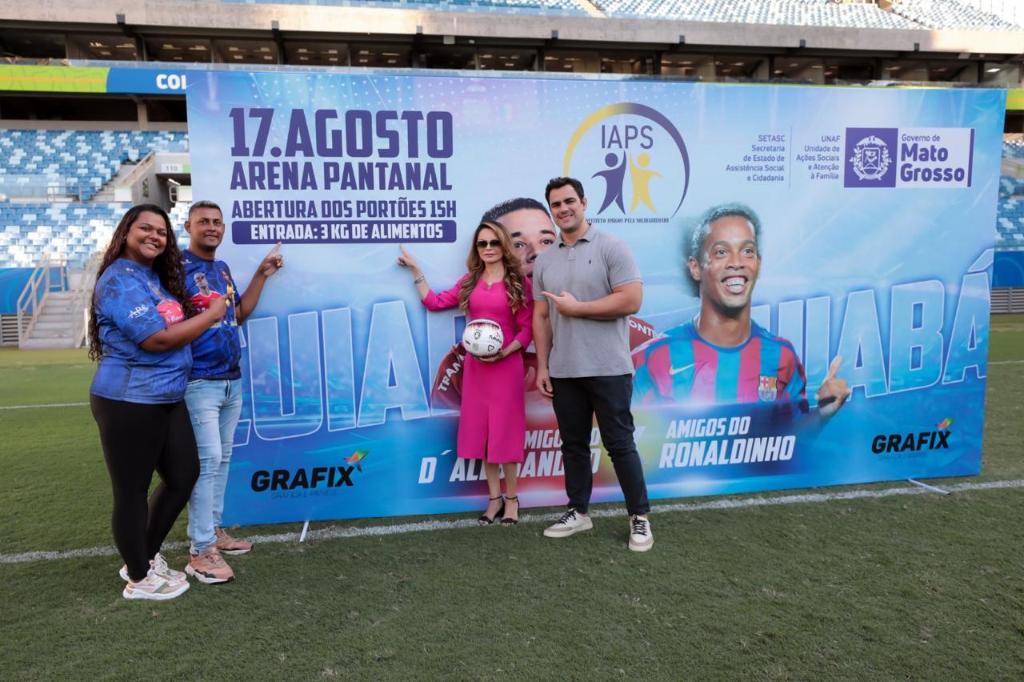 Madrinha do projeto Amigos da Solidariedade, primeira-dama de MT convida população para o maior jogo beneficente do ano na Arena Pantanal