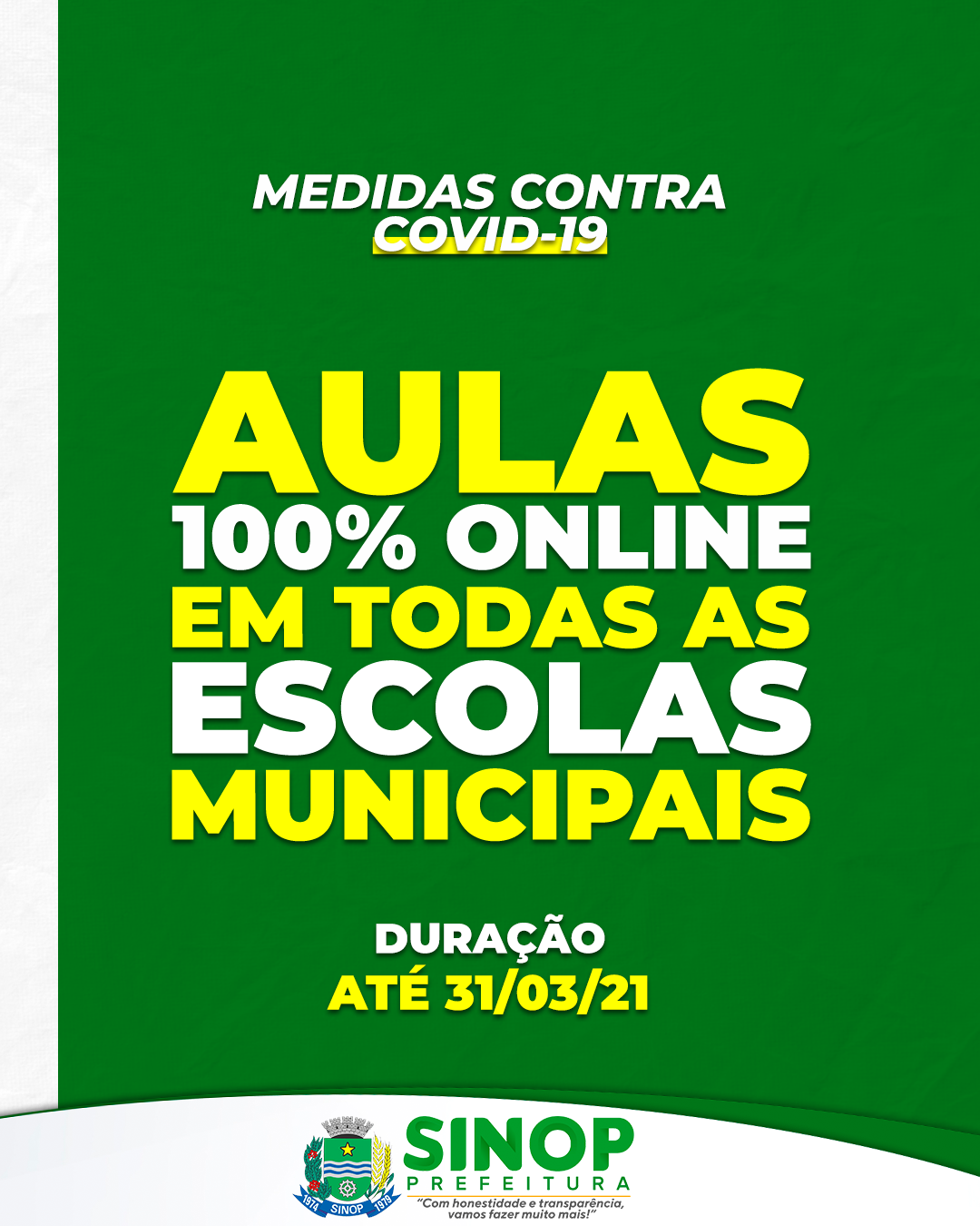 Aulas da rede municipal passam a ser online em todas as escolas