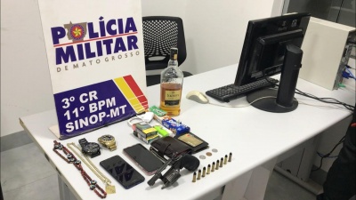 Polícia Militar prende dupla com arma de fogo no centro de Sinop