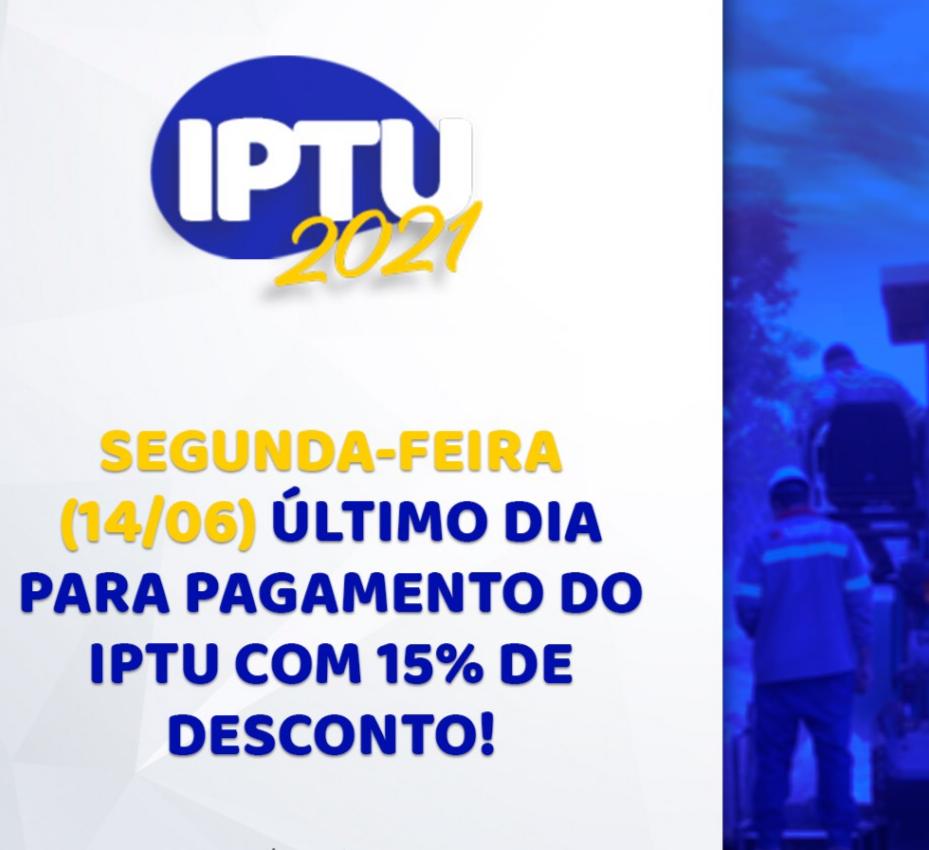 Primeira parcela do IPTU 2021 vence hoje com desconto de 15% para pagamento à vista