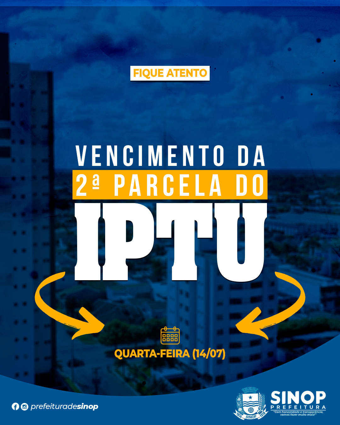 2ª parcela do IPTU vence amanhã com arrecadação superando quase 50% do total lançado