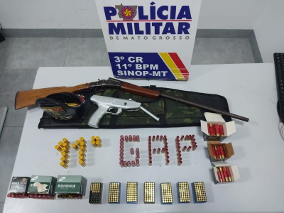 Proprietário de bar é preso com armas e mais de 300 munições em Sinop