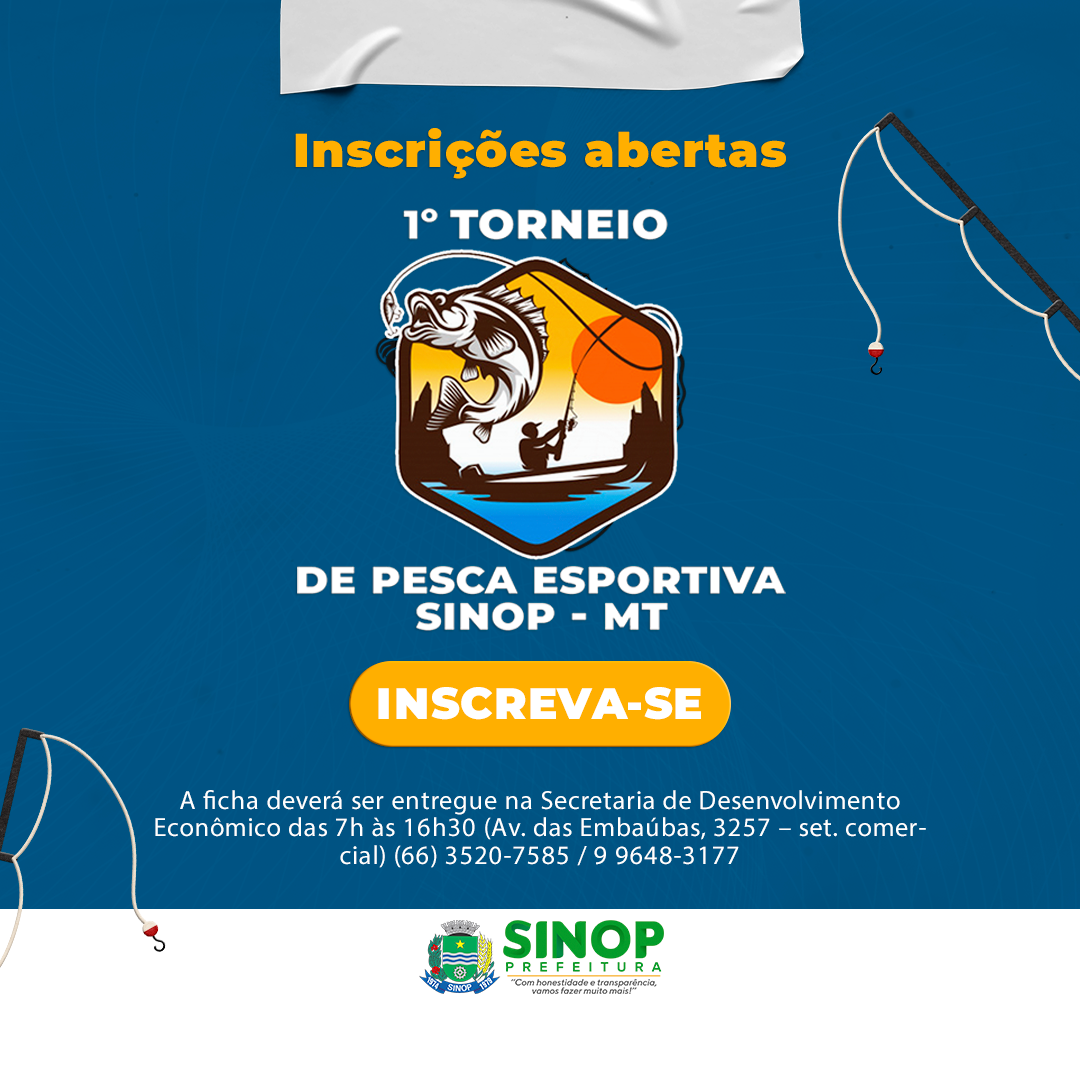 Inscrições para o 1º Torneio de Pesca seguem abertas