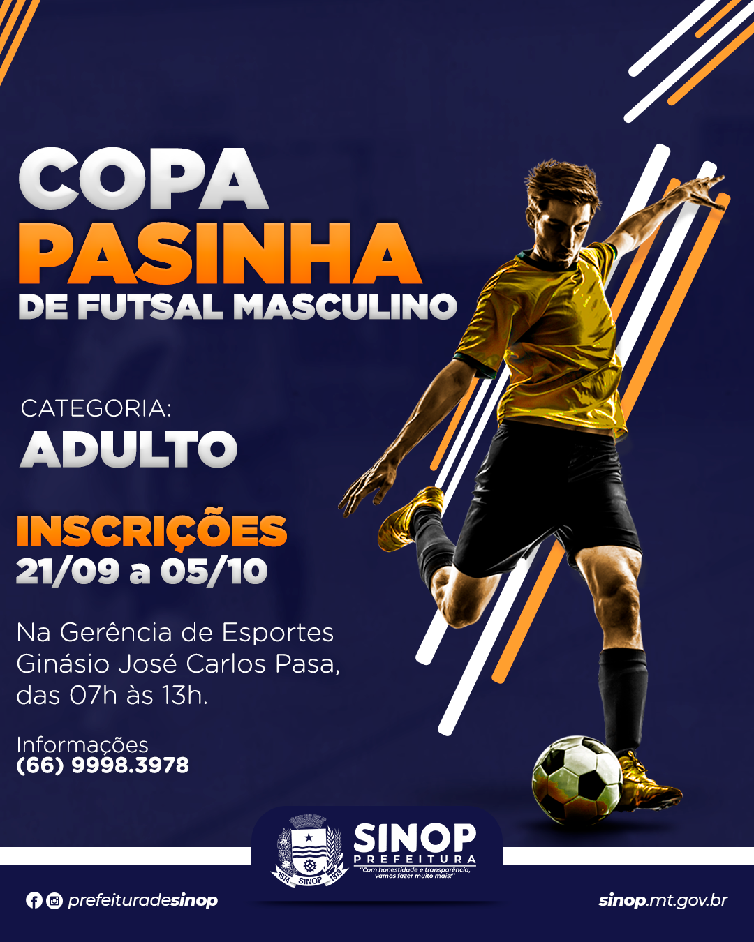 Prefeitura abre na terça (21) inscrições para Copa Pasinha e Copa Sinop de Futebol Sete Feminino