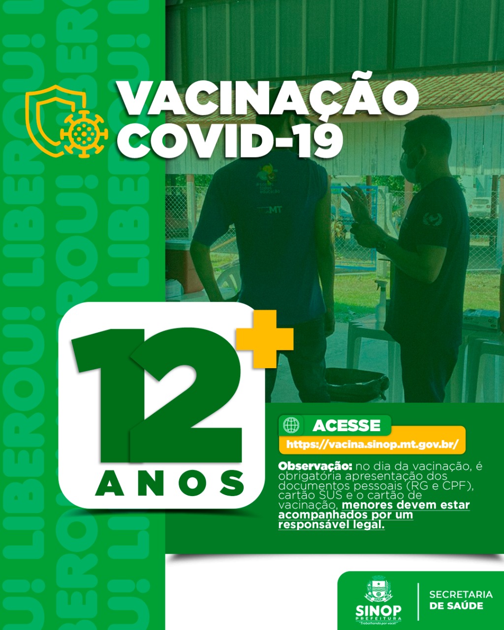 Prefeitura de Sinop libera agendamento para adolescentes com 12 anos ou mais