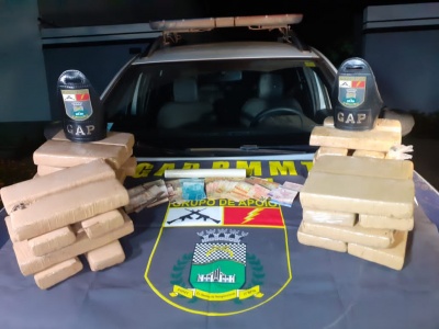 PM prende homem com quase 30kg de maconha pertencente à facção em Sinop