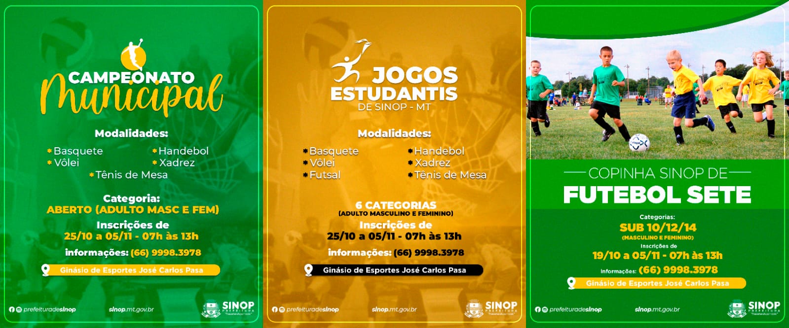 Prefeitura de Sinop abre inscrições para três competições esportivas nessa segunda