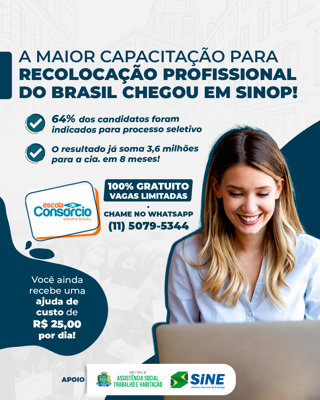 Assistência Social firma parceria e oferece curso para recolocação profissional