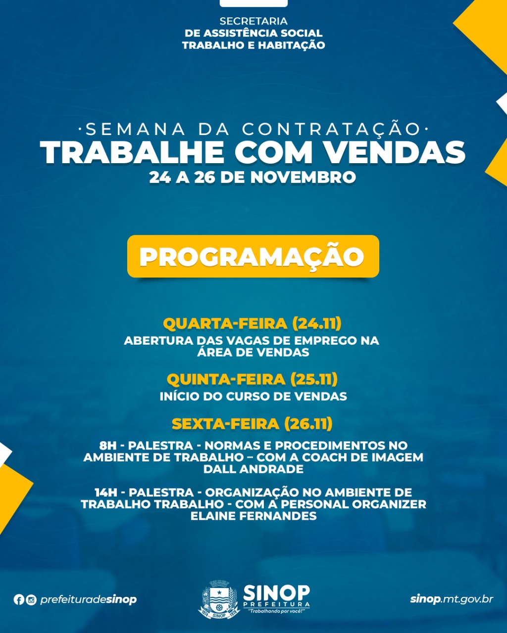 Assistência Social promove semana dedicada a cursos e vagas de emprego para o setor de vendas