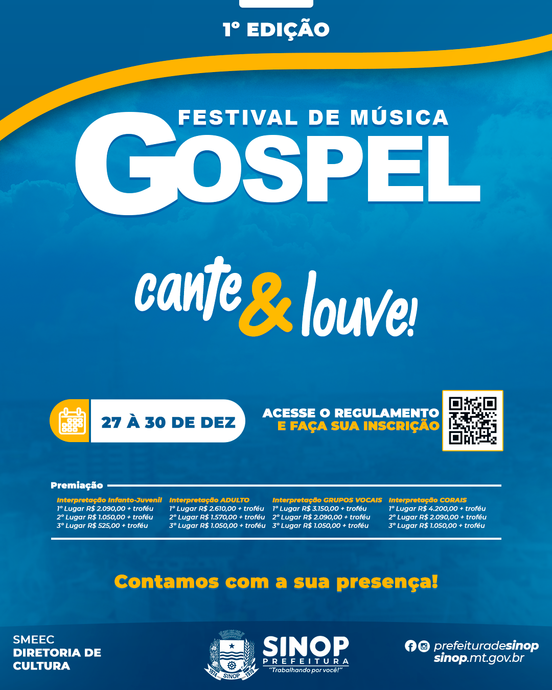 Abertas inscrições para o 1º Festival de Música Gospel de Sinop