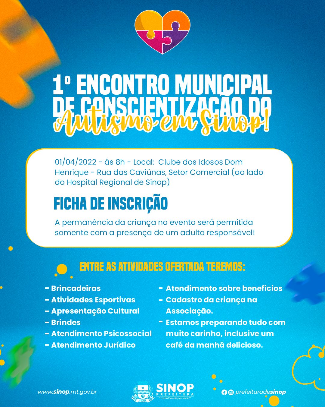 Prefeitura e associação preparam eventos destinados ao autismo em Sinop