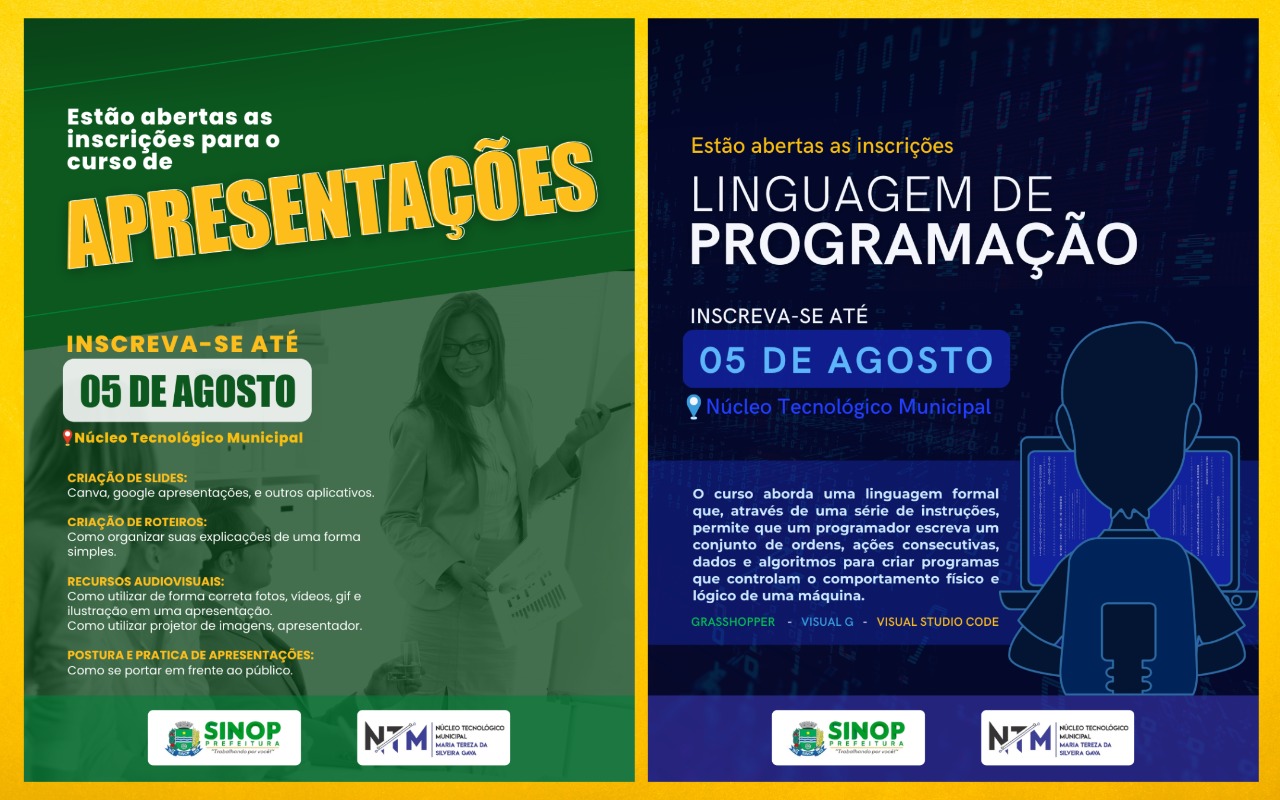 Prefeitura abre novas vagas para cursos na área de tecnologia inscrições são gratuitas