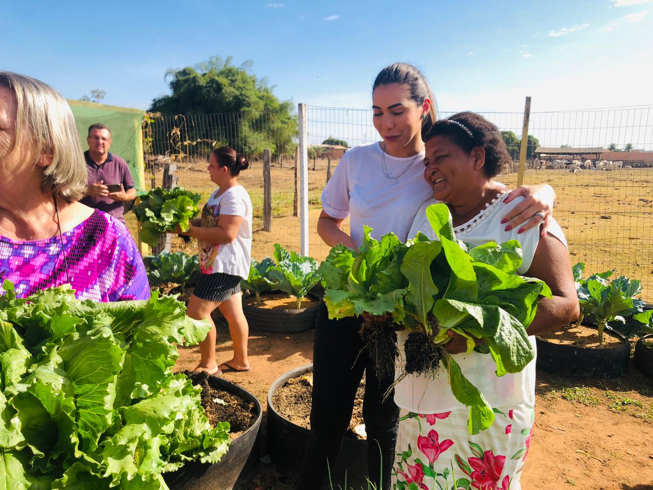 CRAS Menino Jesus realizou a 4ª colheita na Horta Comunitária