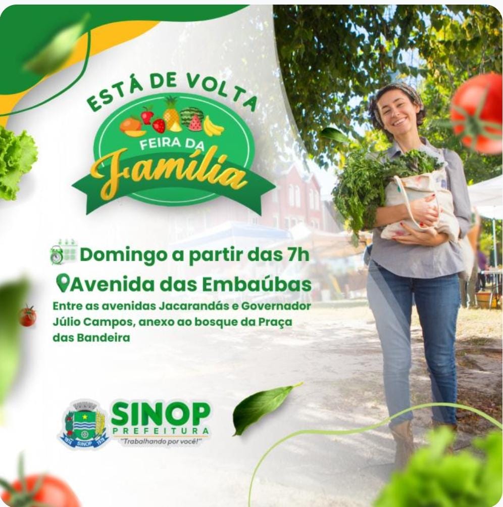 Feira da família foi retomada aos domingos com produtos da agricultura familiar