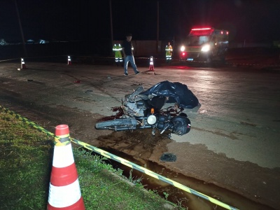 Acidente envolvendo camionete e motocicleta causa mais uma morte em Sinop