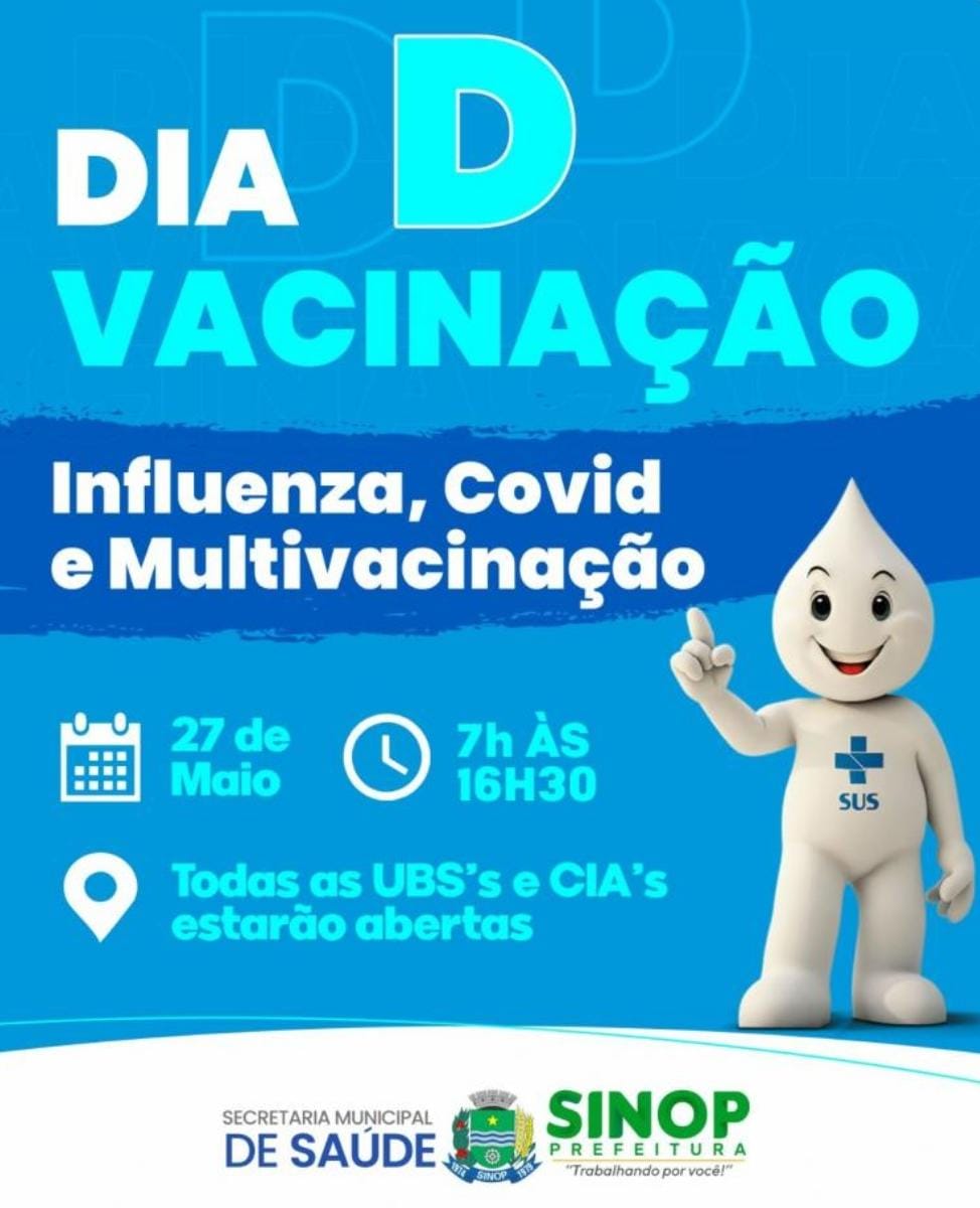 Dia D de vacinação contra Influenza será neste sábado (27)