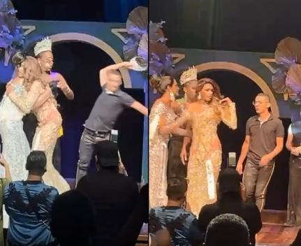 Miss Gay Mato Grosso 2023 o Pau Quebrou Marido de derrotada invade palco e quebra coroa da vencedora