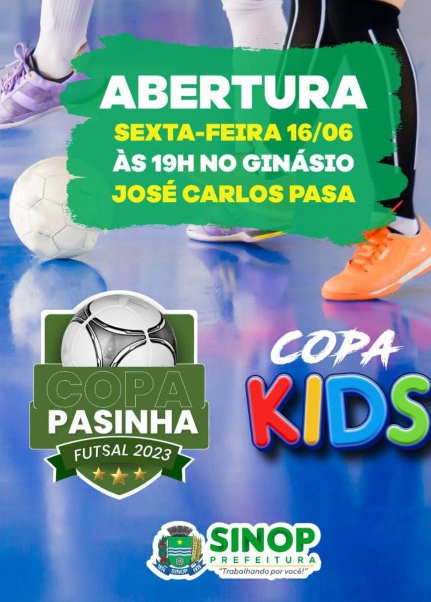 Copa Pasinha de Futsal e Copa Kids começam hoje (16) em Sinop : mais de mil atletas participam das competições