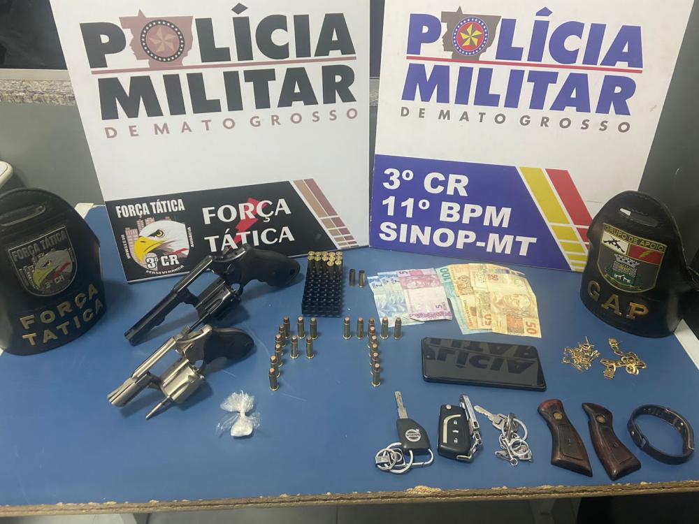 Sinop: Força Tática prende homem com duas armas de fogo