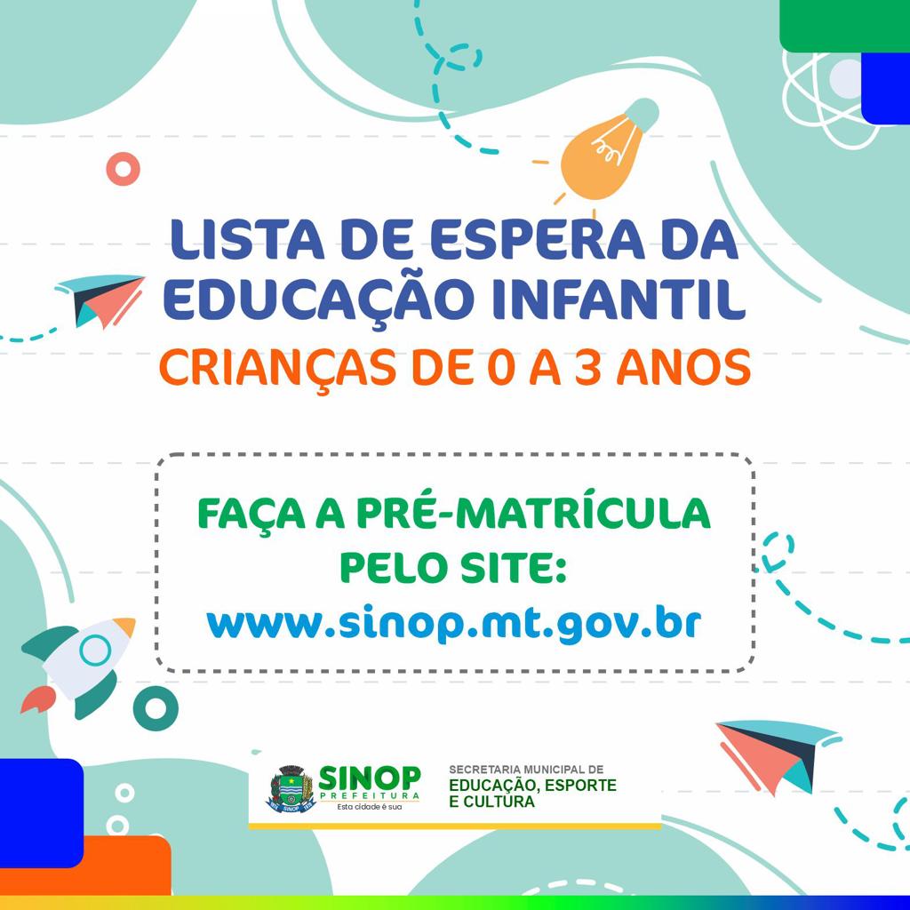 Prefeitura abre pré-matrícula online para fila de espera da educação infantil