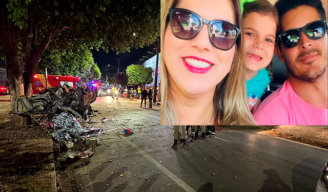 Família morre após Golf bater em árvore na BR-163 em Sorriso