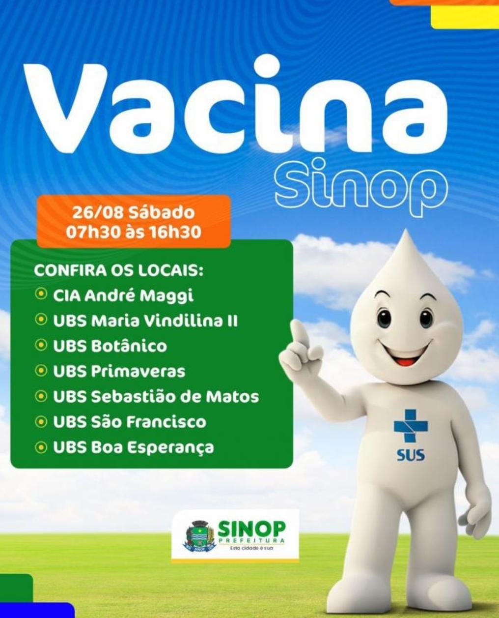 Saiba a programação de vacinação para este sábado