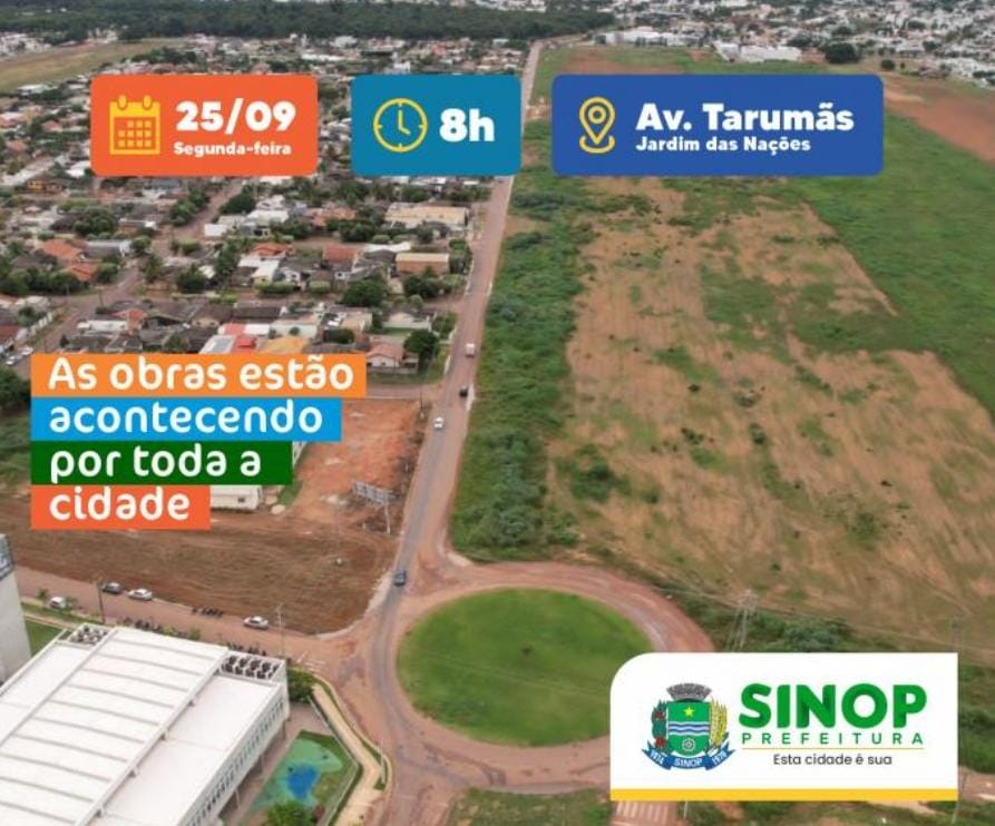 Prefeitura inicia obras de duplicação da Avenida dos Tarumãs na próxima segunda-feira