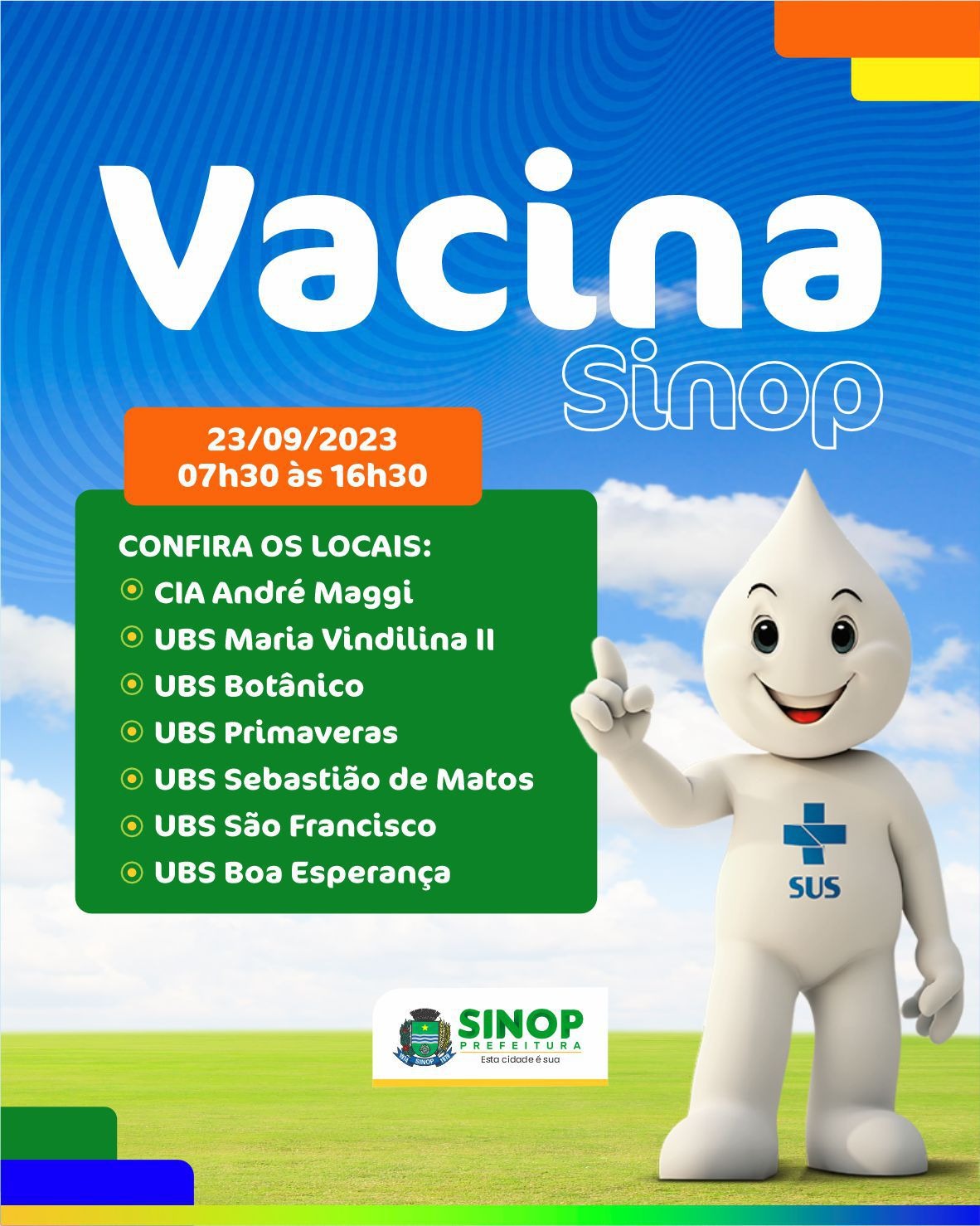 Confira os locais de vacinação para este sábado