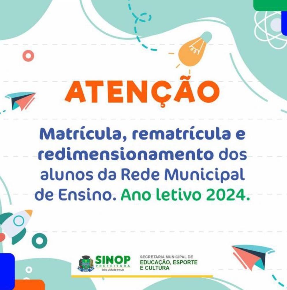 Educação divulga período de matrículas e rematrículas para alunos da rede municipal para o próximo ano letivo