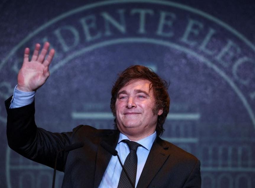 Javier Milei vence as eleições na Argentina