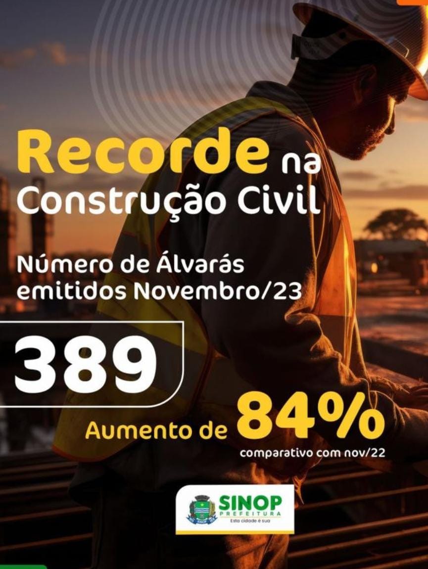 Modernização de lei para construções prediais evidencia potencial vertical de Sinop e emissão de alvarás bate recorde