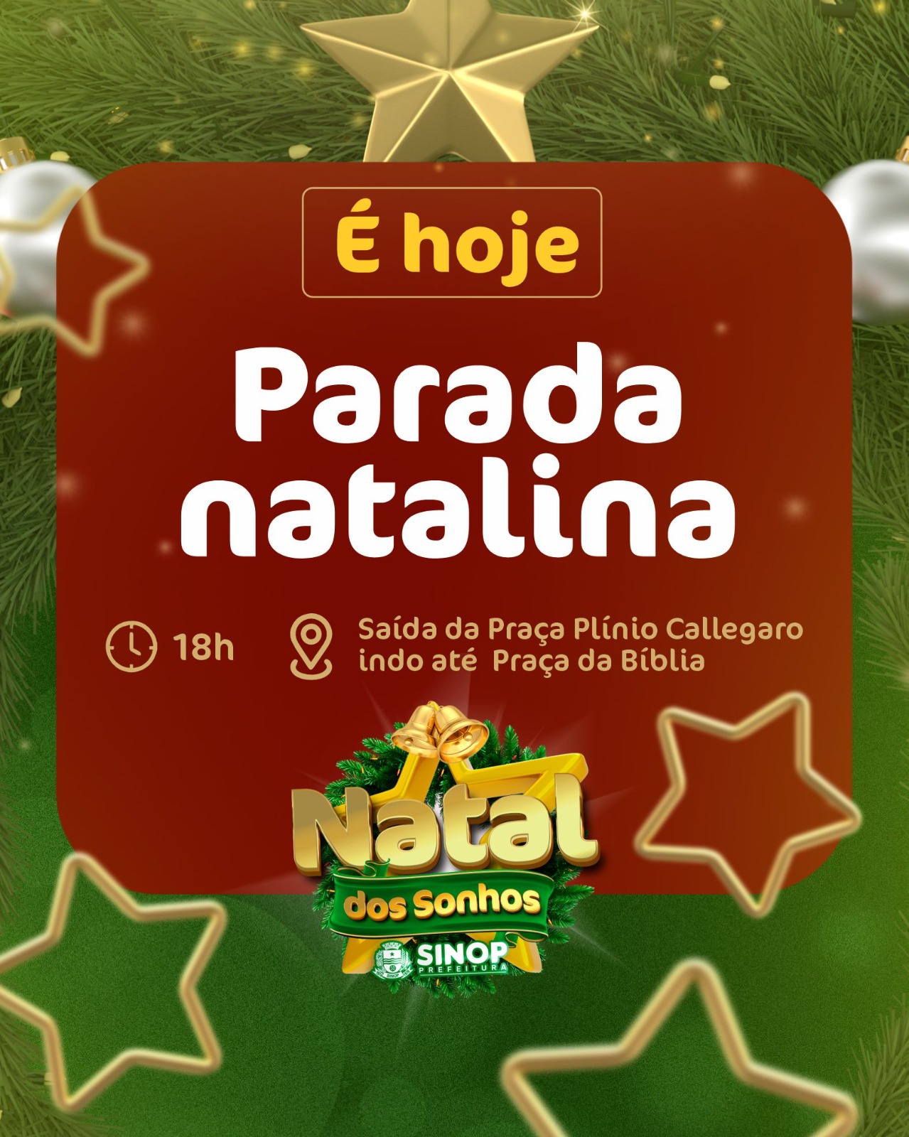 Parada Natalina será hoje  com mais de 90 personagens a partir das 18h